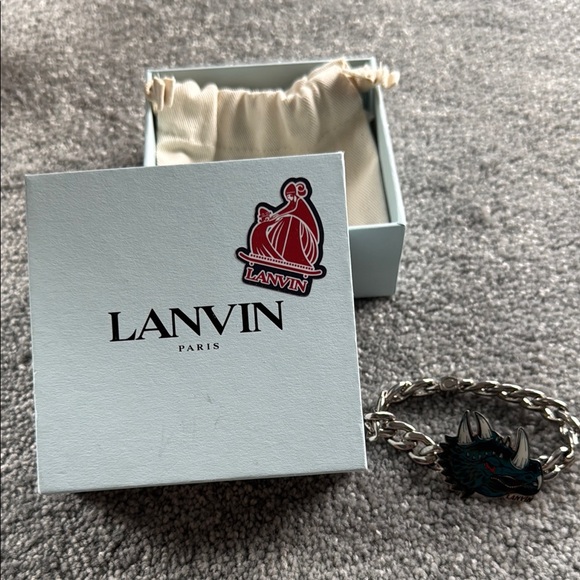 Lanvin Black and Silver Dragon Bracelet